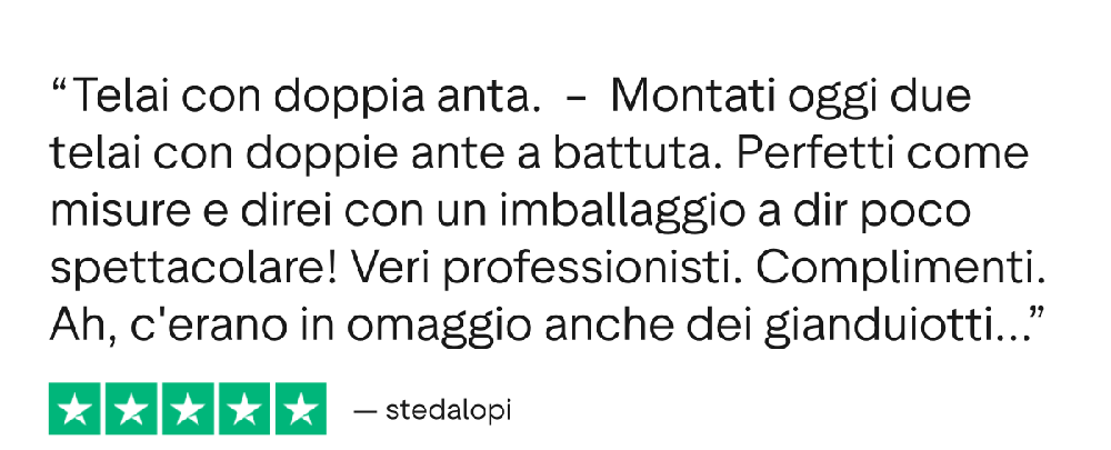 Opinioni clienti telai su misura